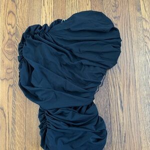 Elegant Black Ruched Blouse